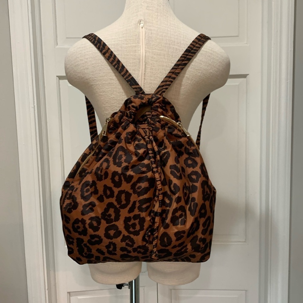 Vince Camuto leopard print nylon convertible backpack/purse